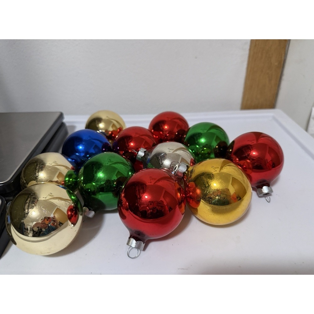 Vintage Blown Glass Vintage Ornament Balls Colorful Lot